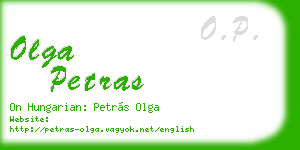 olga petras business card